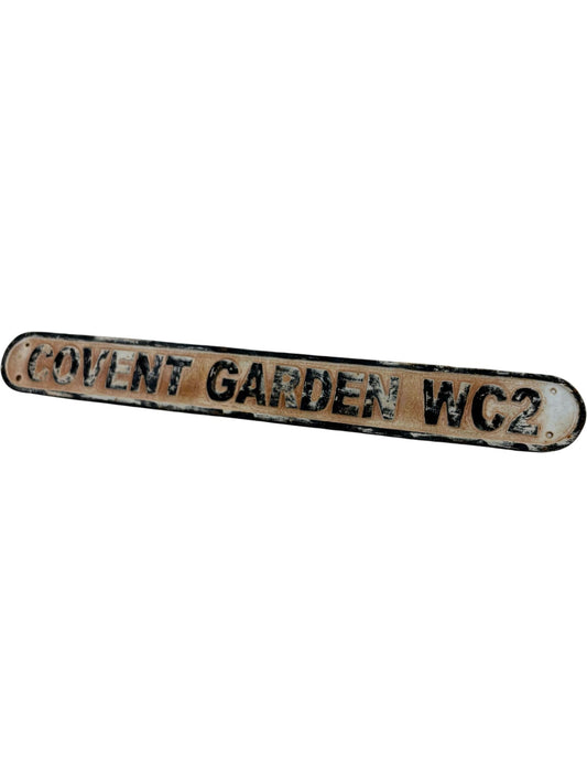 Vintage Covent Garden WC2 Metal Street Sign Antique Collectible (Pre-Loved)