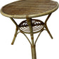 Vintage Rattan Wicker Round Side Table Boho Conservatory 60cm (Pre-Loved)