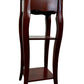 Tall Wooden Side Table Floral Drawer 2 Shelves Mahogany Finish (Pre-Loved)