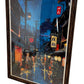 Framed Japanese Night Street Cityscape Art Print Wall Decor (Pre-Loved)