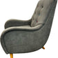 Grey Upholstered Accent Armchair Multicoloured Buttons Wooden Legs (Pre-Loved)