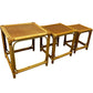 Rattan Nest of 3 Square Side Tables Natural Boho Wicker Style (Pre-Loved)