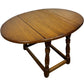 Oval Wooden Drop-Leaf Side Table with Turned Legs Traditional Style (Pre-Loved)