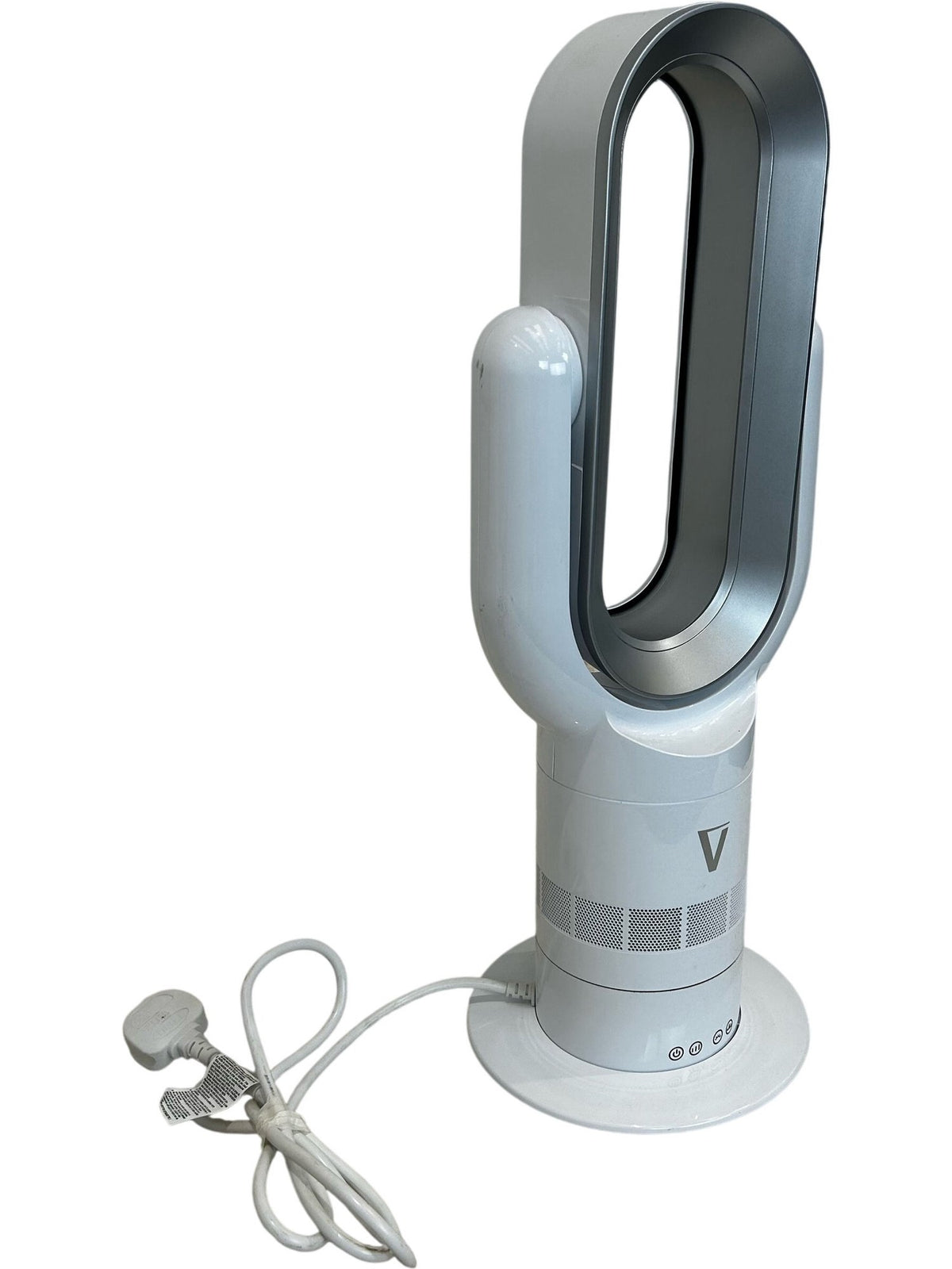 Bladeless Hot & Cool Fan Heater White Silver Oscillating 66cm (Pre-Loved)