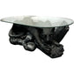 Panther Coffee Table Glass Top Black Big Cat Sculptural Base (Pre-Loved)