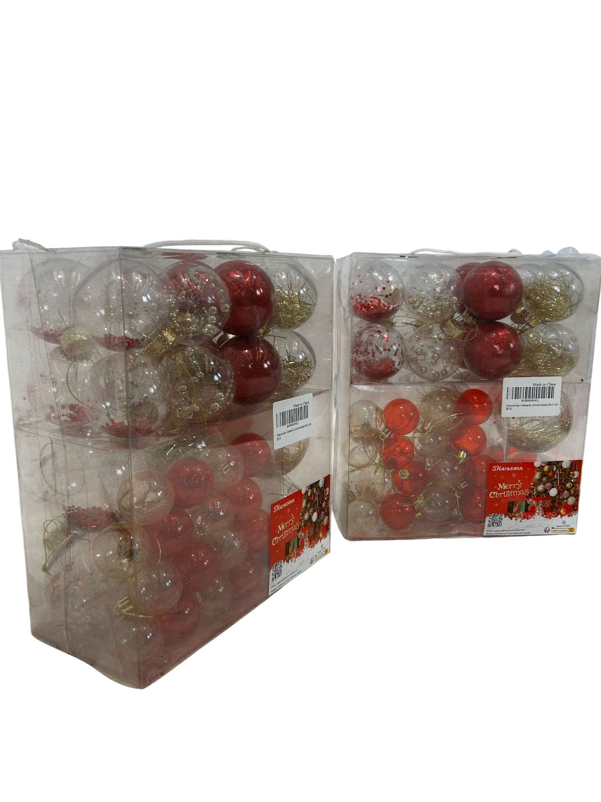Shareconn Red & Gold Christmas Bauble Decoration Sets – 2 Boxes (Pre-Loved)