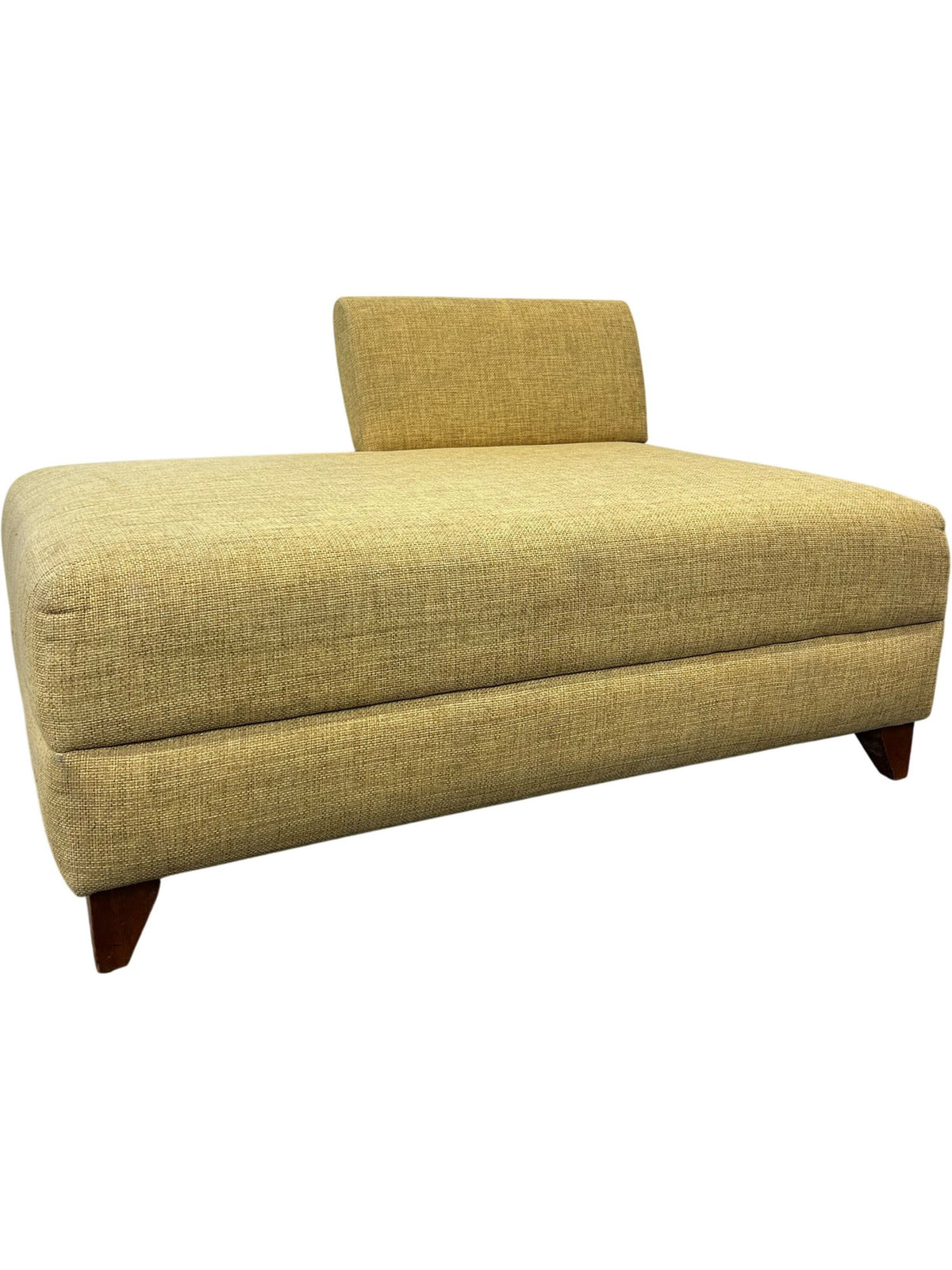 Mid Century Style Mustard Fabric Chaise Lounge Armless Daybed (Pre-Loved)