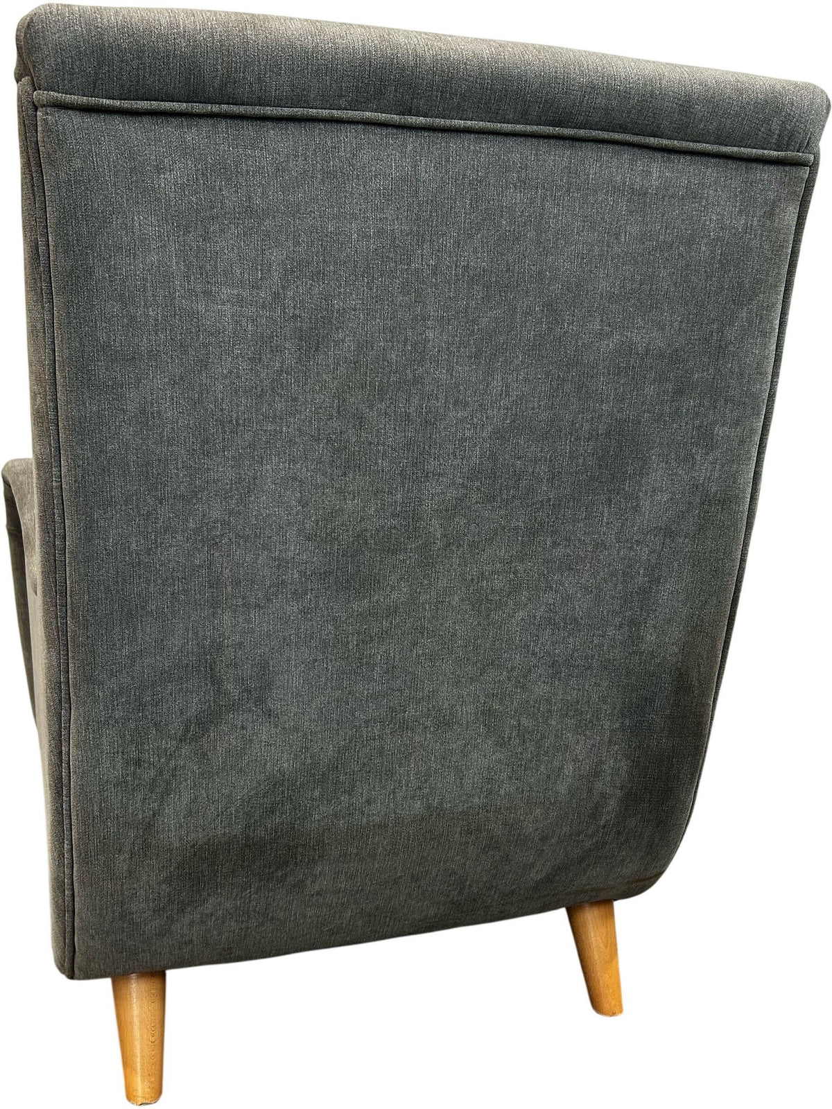 Grey Upholstered Accent Armchair Multicoloured Buttons Wooden Legs (Pre-Loved)