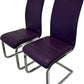 Pair of Purple Cantilever Dining Chairs Chrome Metal Frame (Pre-Loved)