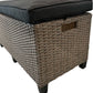 Outdoor Rattan Effect Storage Bench Ottoman Black Cushion Garden (Pre-Loved)
