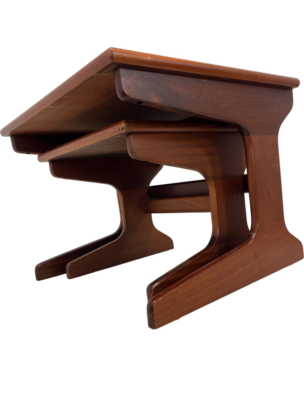 Mid Century Nesting Tables Set Solid Teak Style (Pre-Loved)