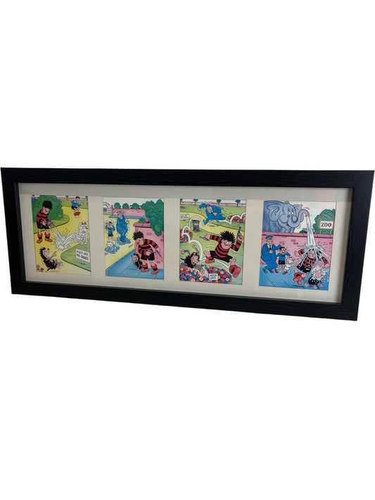 Framed Multi-Panel Comic Art Print Dennis The Menace (Pre-Loved)