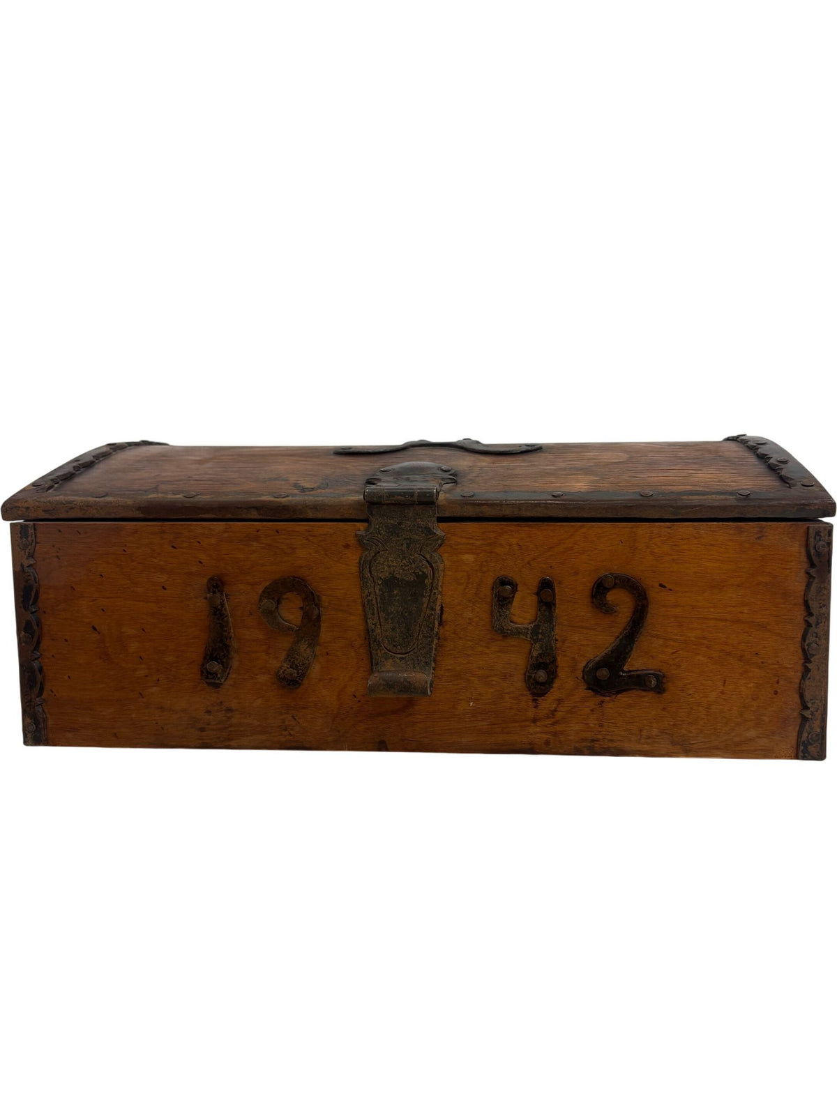 Vintage Wooden Shadow Box 1942 with Metal Accents (Pre-Loved)