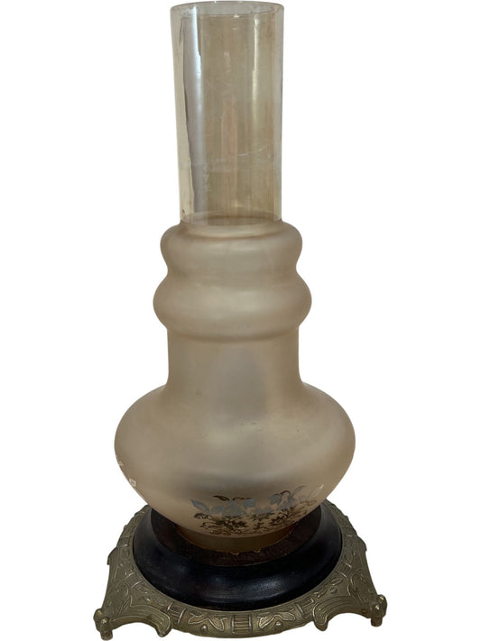 Vintage Oil Lamp Style Frosted Glass Table Lamp (Pre-Loved)
