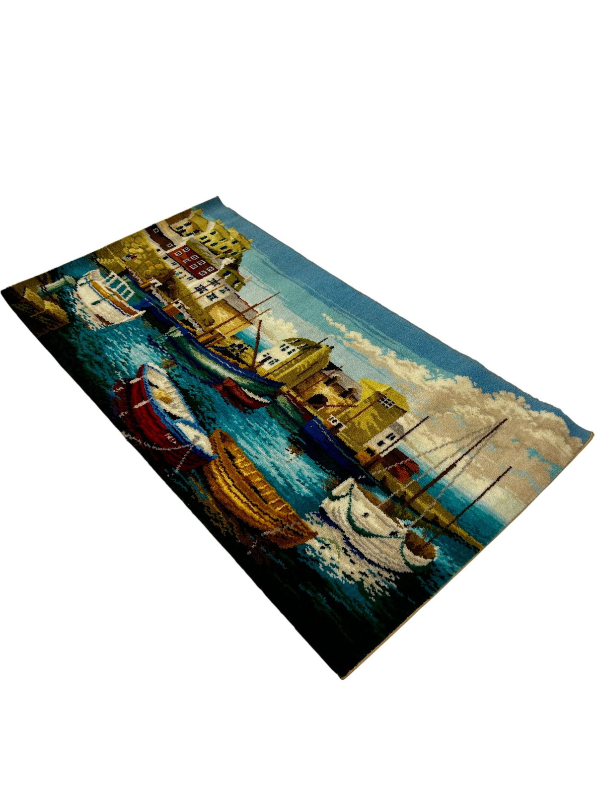 Vintage Carpets of Worth Axminster Harbour Picture Rug Wall Hanging (Pre-Loved)