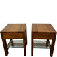 Wooden End Tables with Glass Shelf (Pre-Loved)