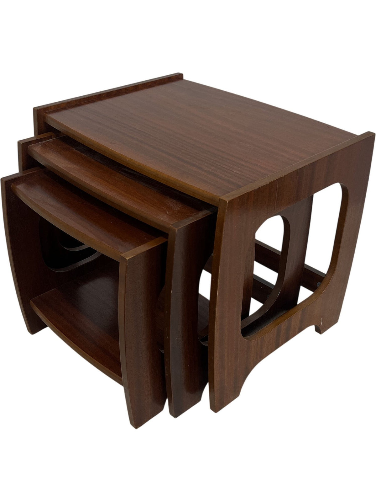 Vintage Retro Mid Century Modern Style Wood Nesting Tables Set (Pre-Loved)