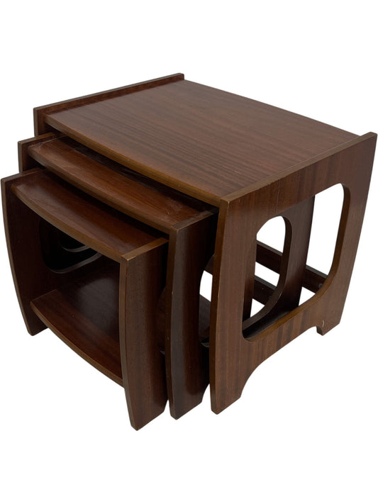 Vintage Retro Mid Century Modern Style Wood Nesting Tables Set (Pre-Loved)