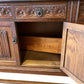 Vintage Wooden Sideboard Cabinet Floral Engraving (Pre-Loved)