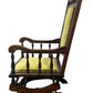Vintage Wooden Rocking Chair with Green Upholstery (Pre-Loved)
