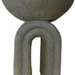 Sculptural Grey Side Table Stool Round Top Modern Accent Table (Pre-Loved)