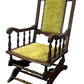 Vintage Wooden Rocking Chair with Green Upholstery (Pre-Loved)