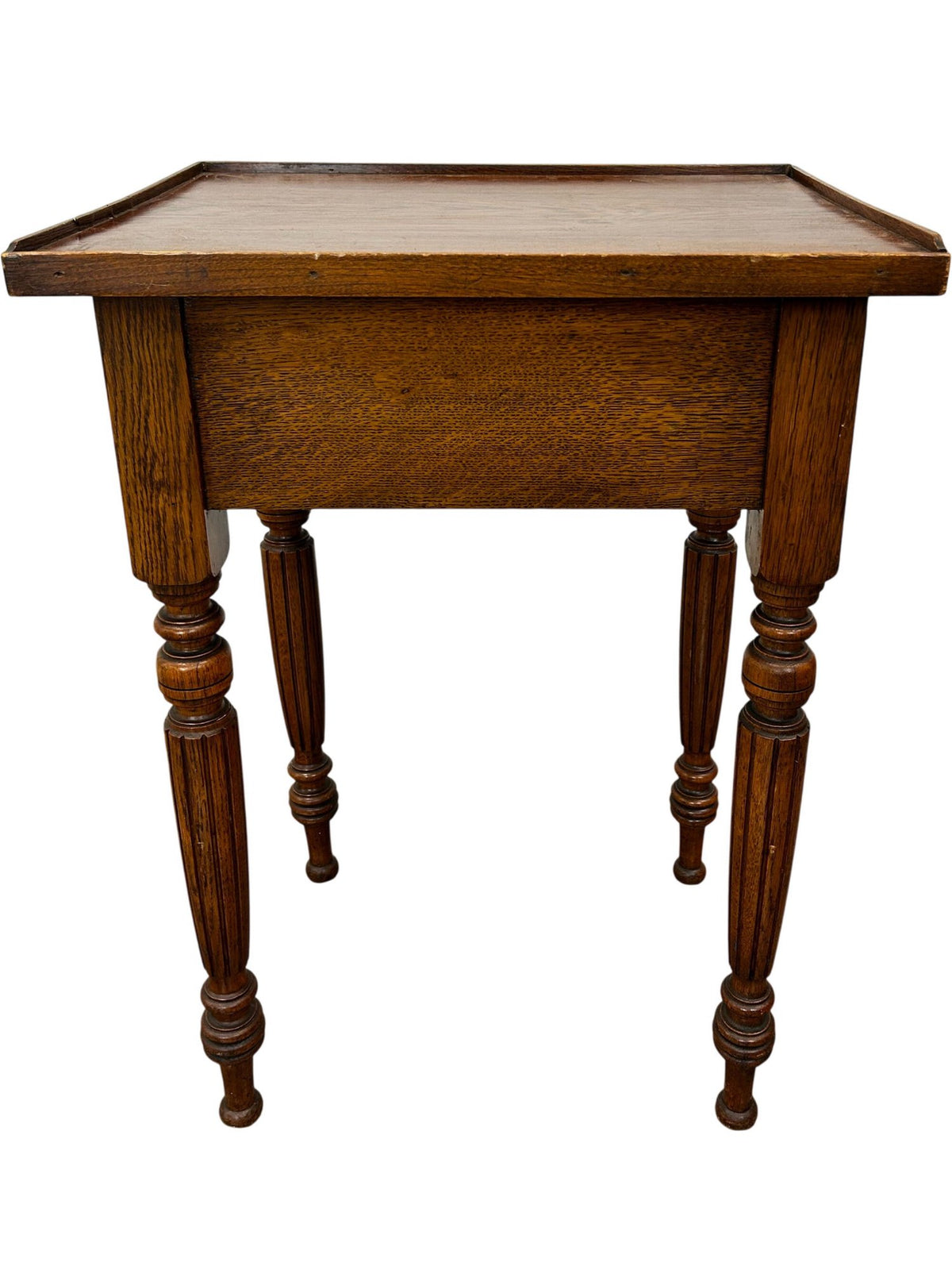 Vintage Wooden Side Table Turned Legs Brown Traditional Style (Pre-Loved)