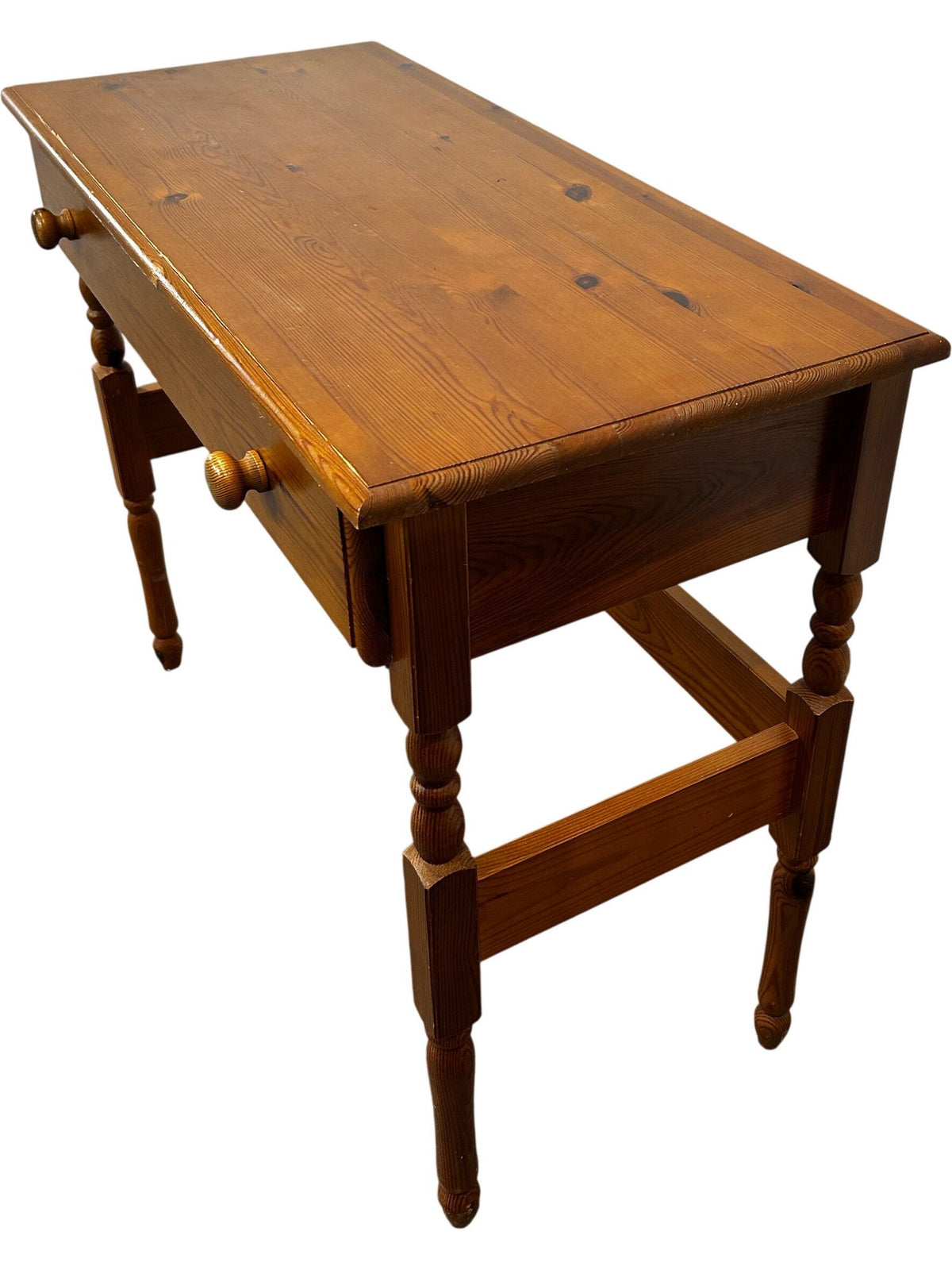 Vintage Pine Style Console Table with Drawer & Turned Legs 90cm (Pre-Loved)