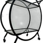 Black Metal Drinks Trolley Bar Cart 2 Glass Shelves Round Frame (Pre-Loved)
