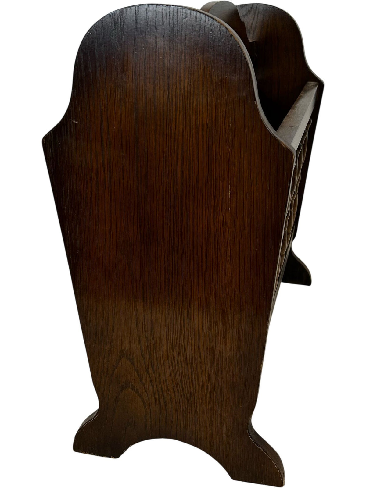 Vintage Style Wooden Magazine Rack with Spindle Detail & Handle (Pre-Loved)