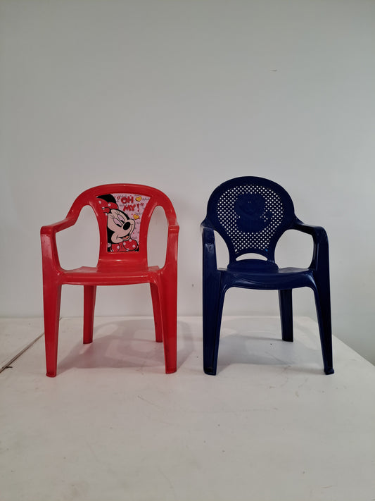 Children's Mini Mouse and Blue Bear Plastic Chair (Pre-Loved)