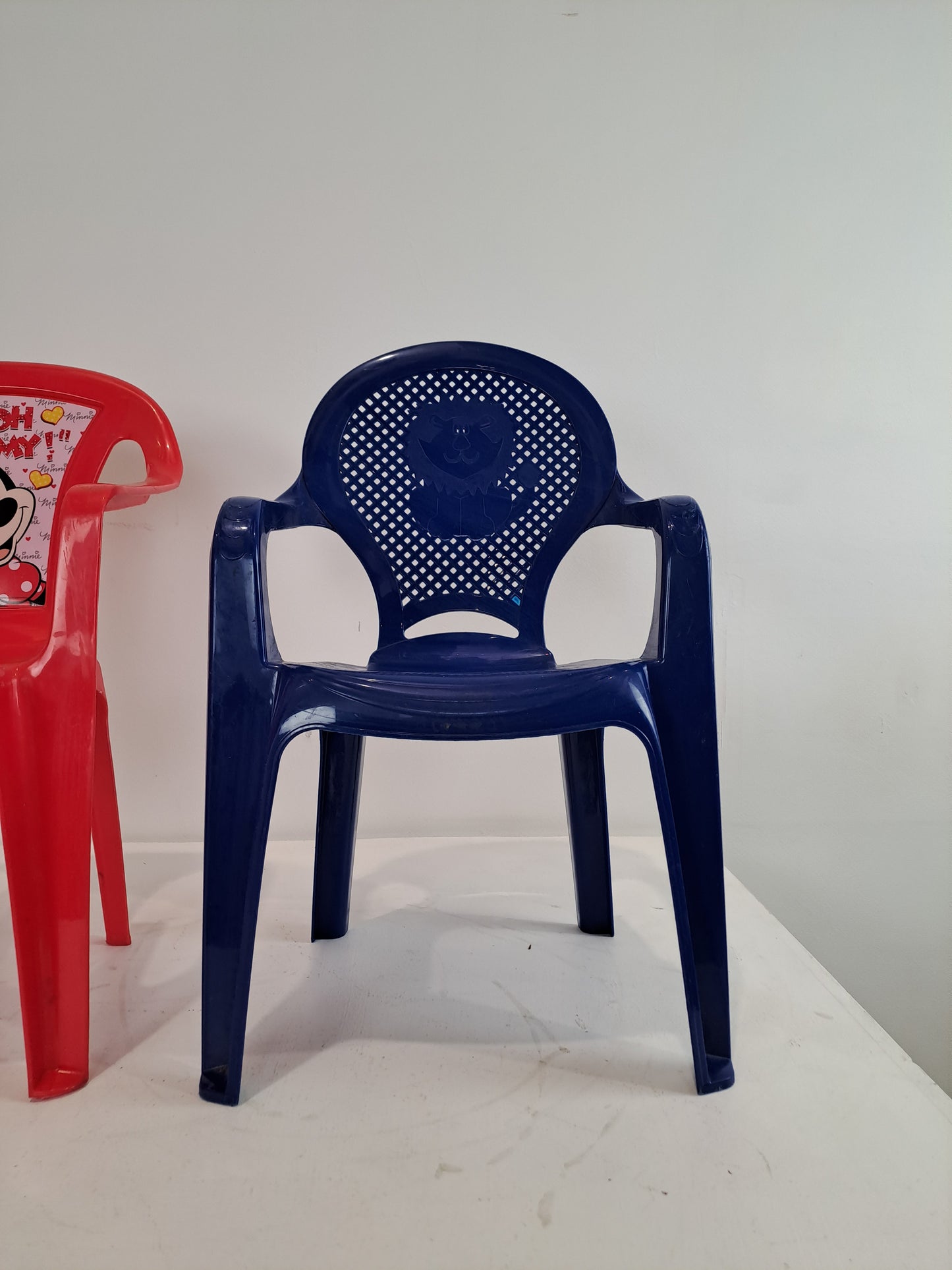 Children's Mini Mouse and Blue Bear Plastic Chair (Pre-Loved)