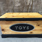 Painted Up-Cycled Solid Wood Toy Box Storage