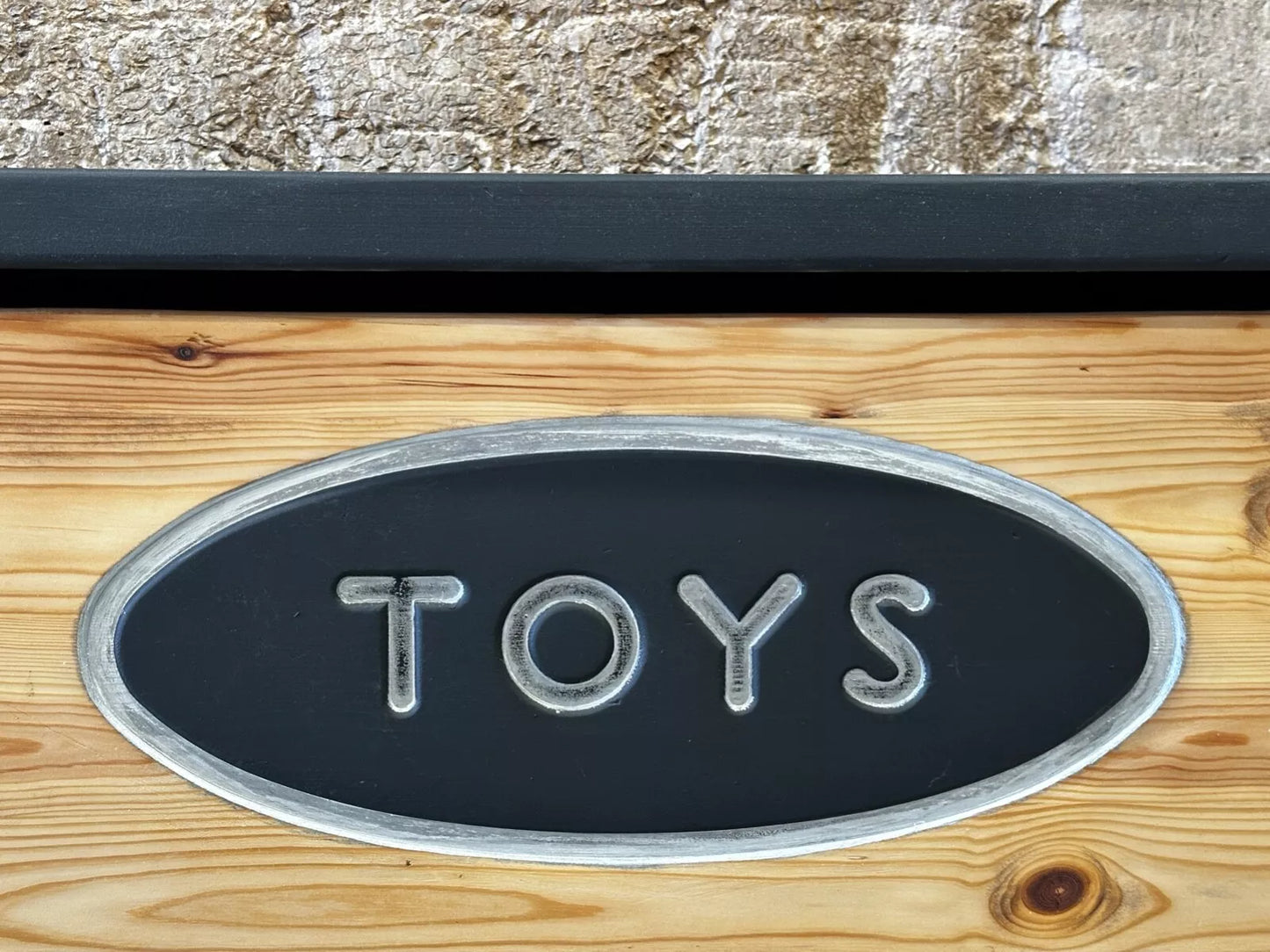 Painted Up-Cycled Solid Wood Toy Box Storage