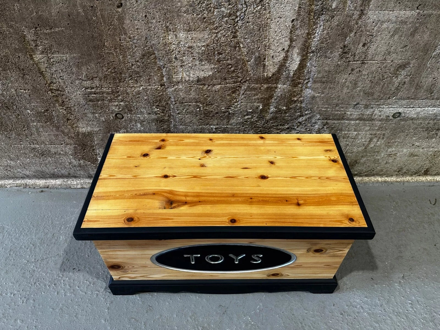 Painted Up-Cycled Solid Wood Toy Box Storage